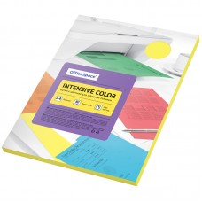 Бумага цветная OfficeSpace intensive mix А4, 80г/м2, 100л. (желтый)